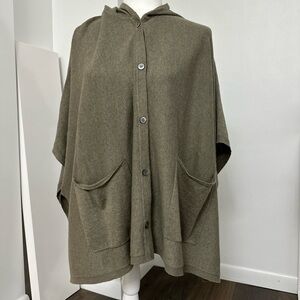 Women’s Poetry Olive Green Hooded Button Up Sweater Size Large